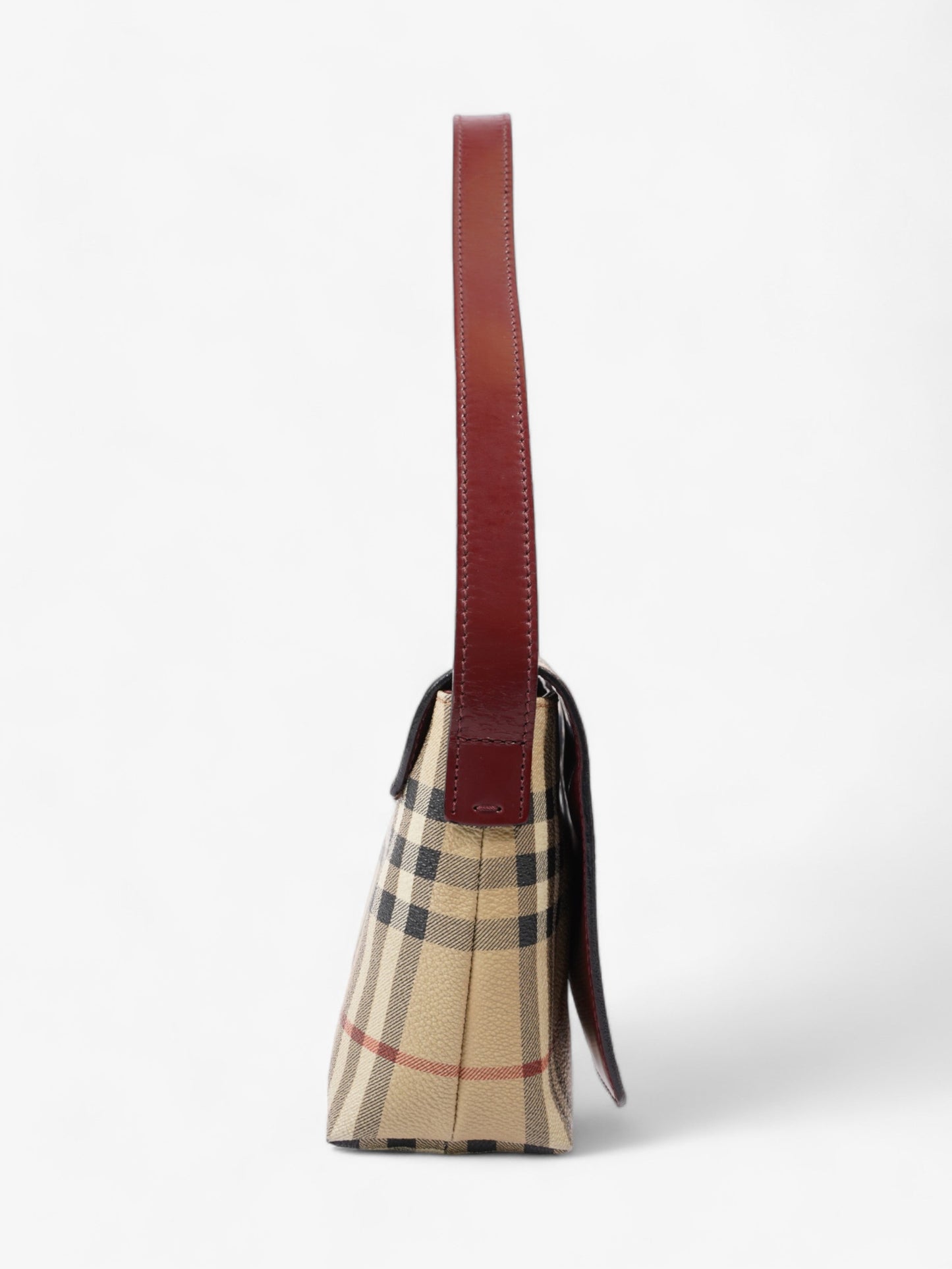 Burberry Nova Flap Pochette Beige / Red Canvas