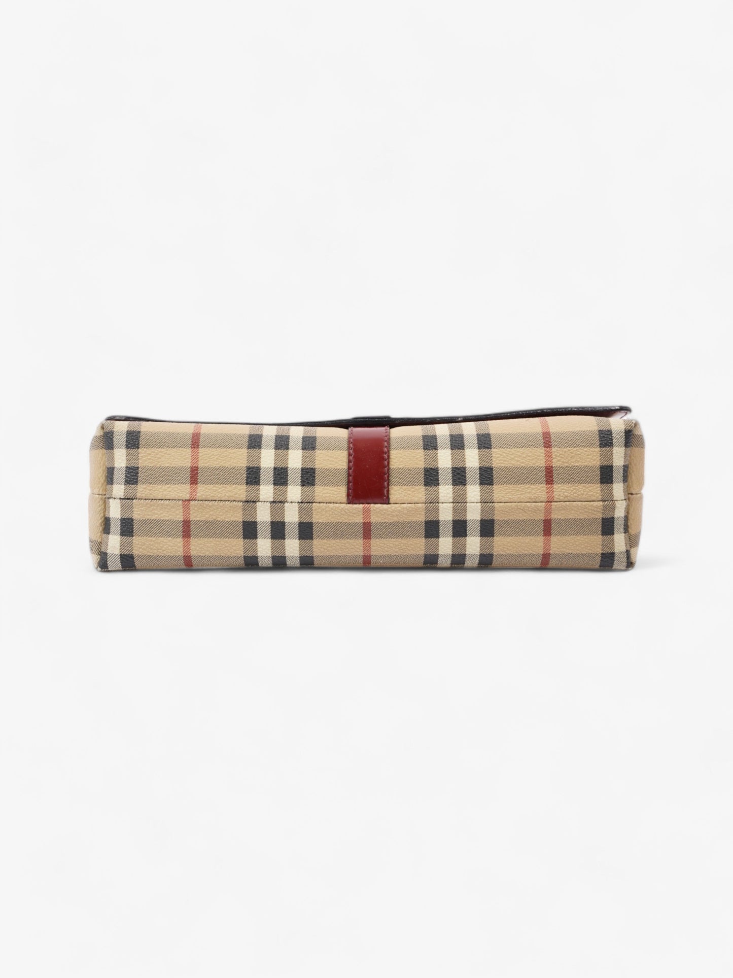 Burberry Nova Flap Pochette Beige / Red Canvas