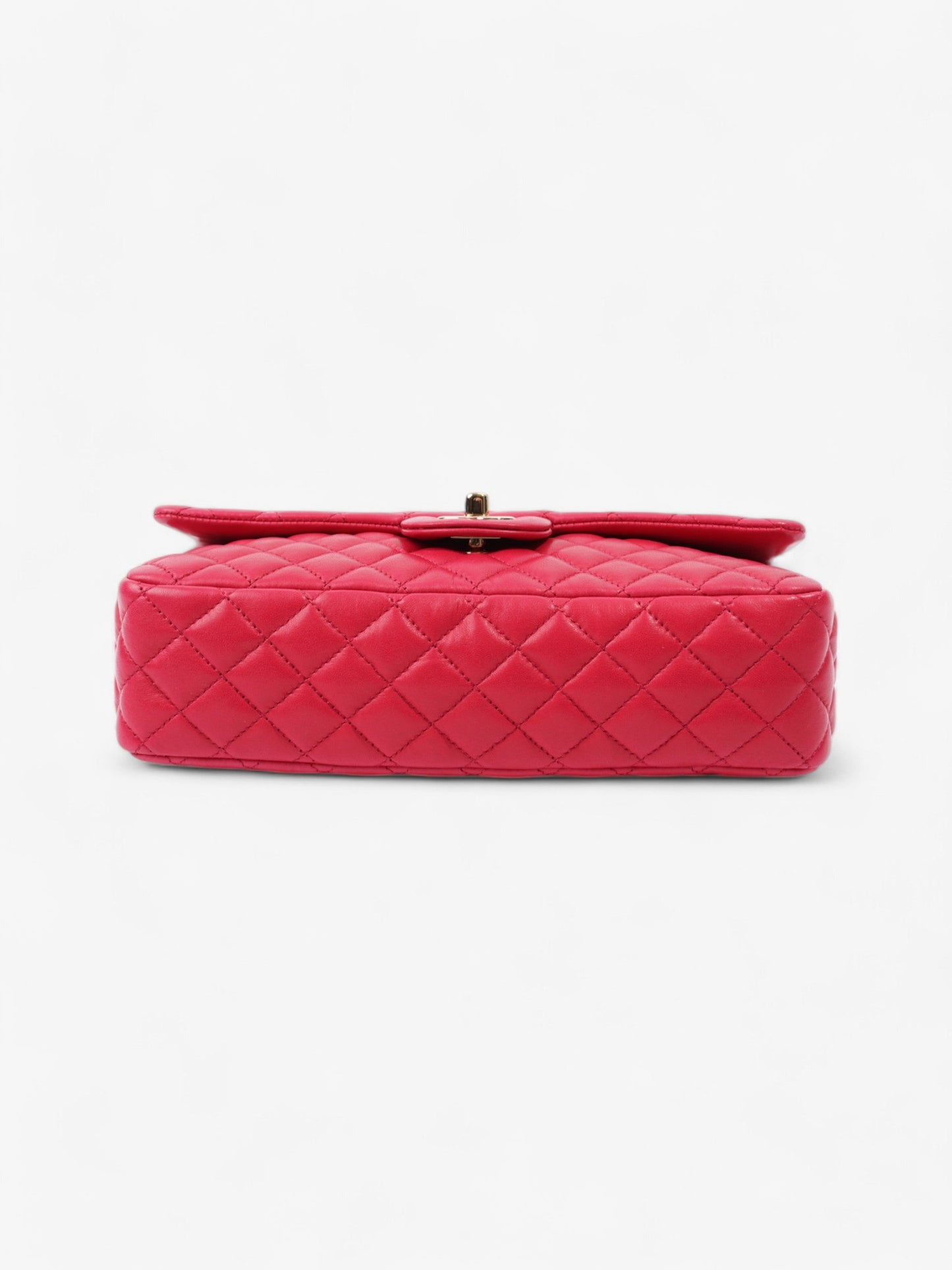 Chanel Classic Single Flap Bag with Valentines Hearts Raspberry Lambskin Leather