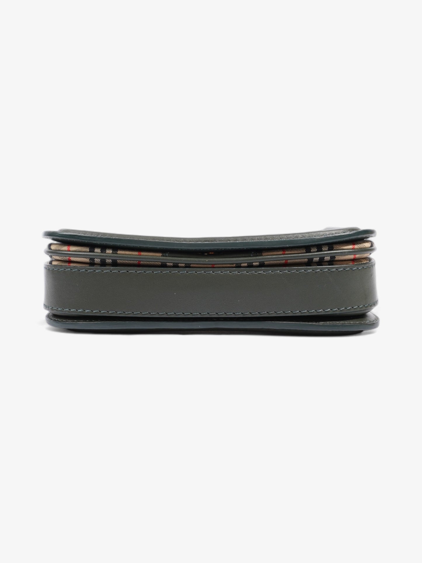 Burberry Eyelet Chain Knight Check / Green Calfskin Leather