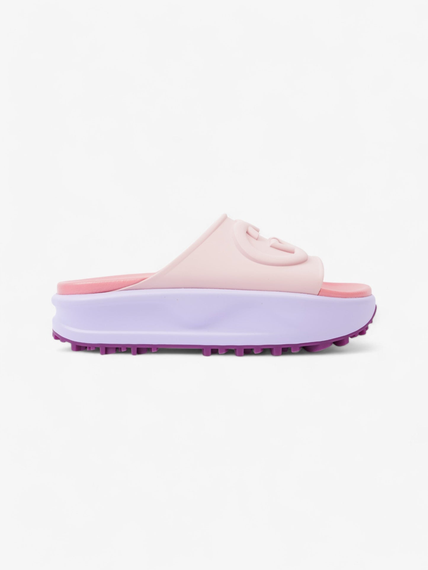 Gucci GG Platform Slides Pink / Purple Rubber EU 38 UK 5