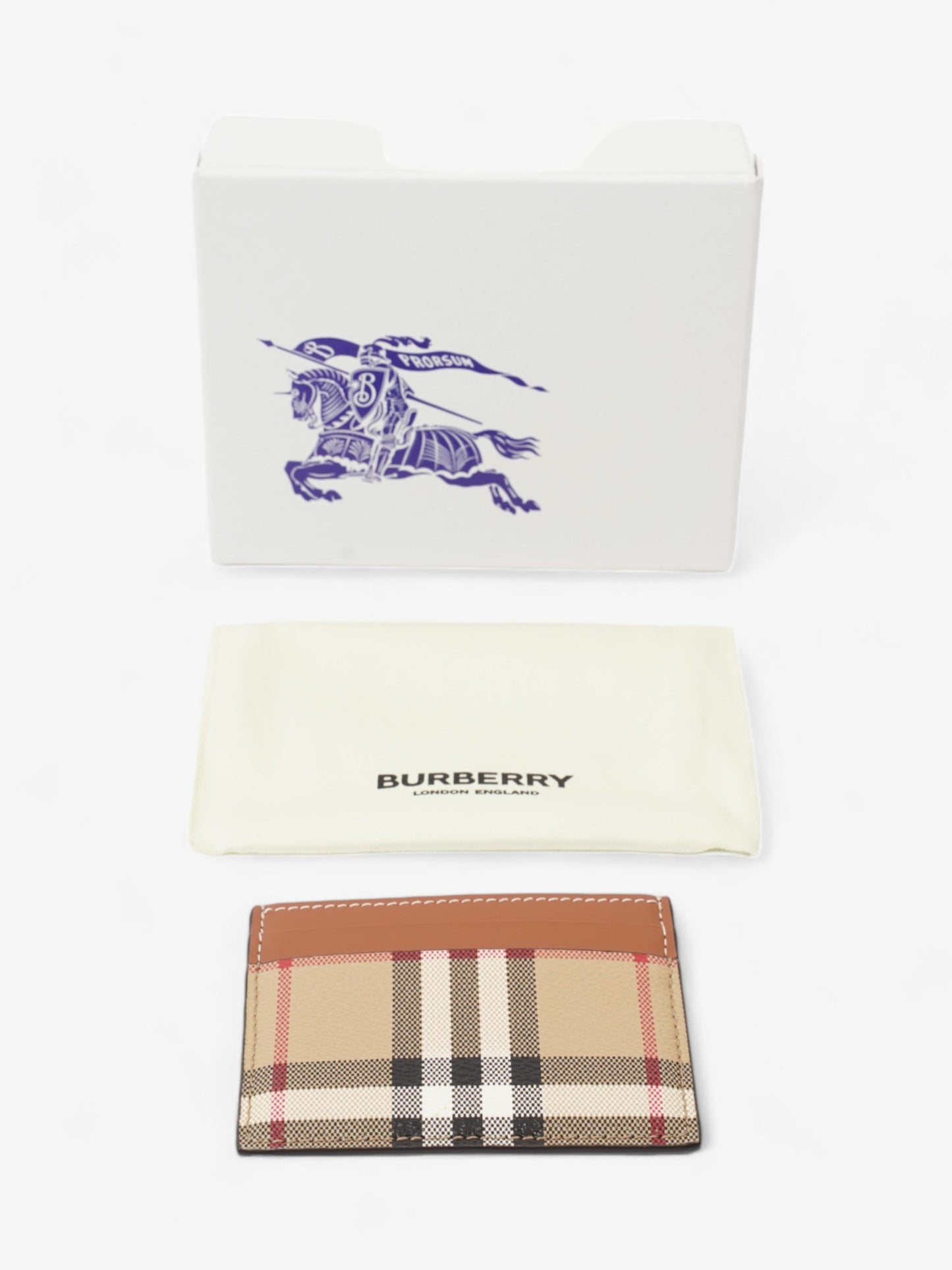 Burberry Sandon Card Case Archive Beige Polyurethane