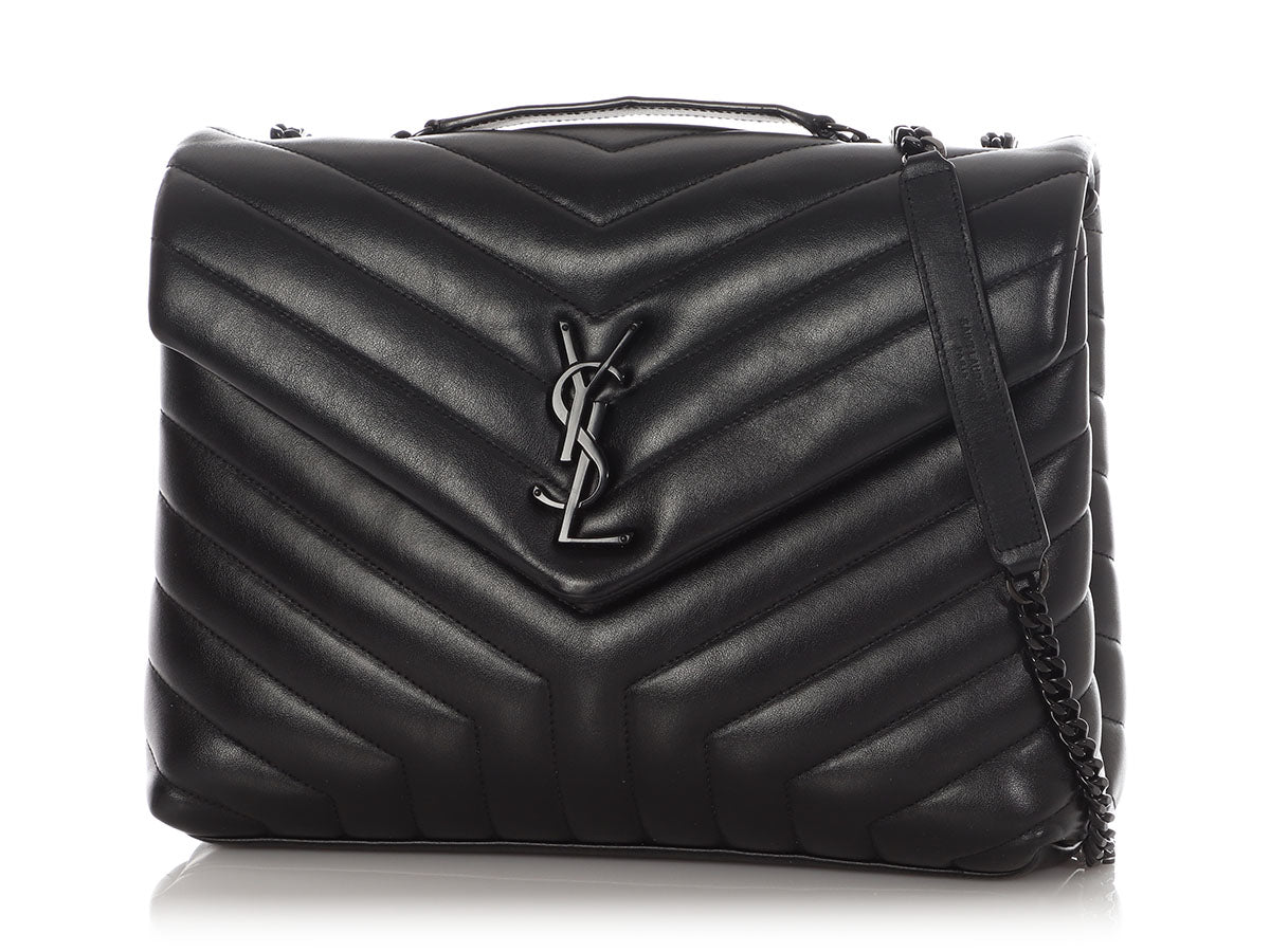 Saint Laurent Medium So Black MatelassÃ© Calfskin Loulou