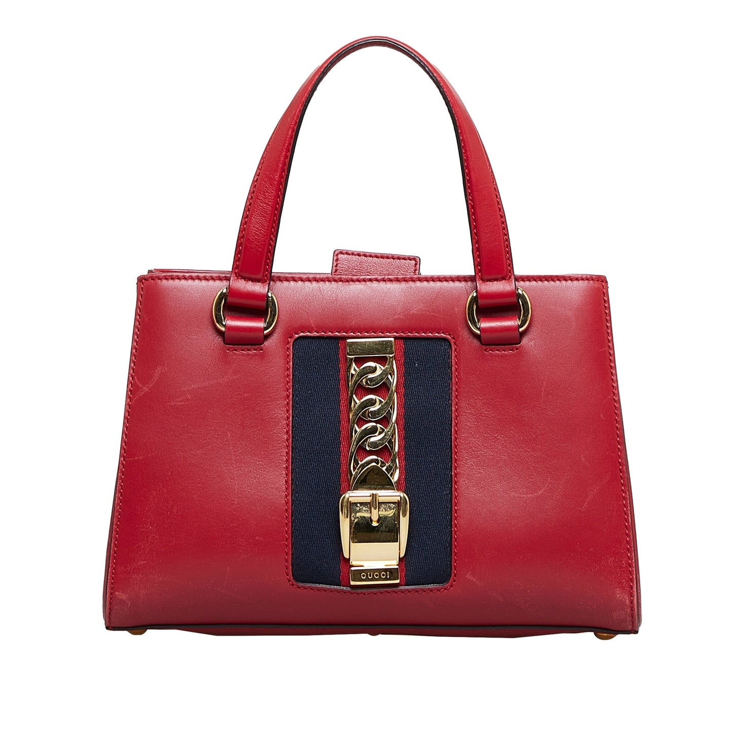 GLM-- Sylvie Top Handle Red Web Leather