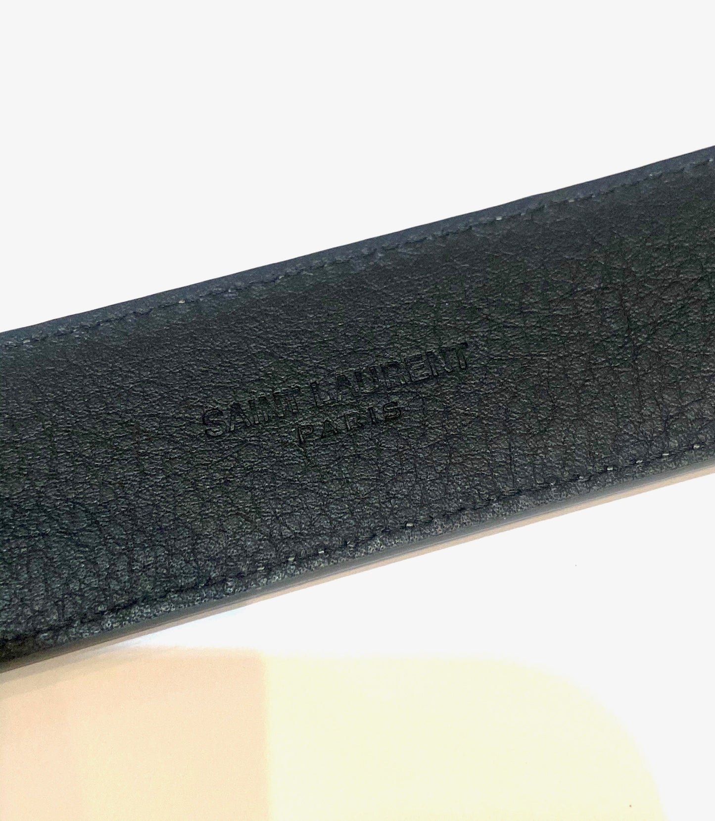 YSL YVES SAINT LAURENT SQUARE BUCKLE LOGO BELT