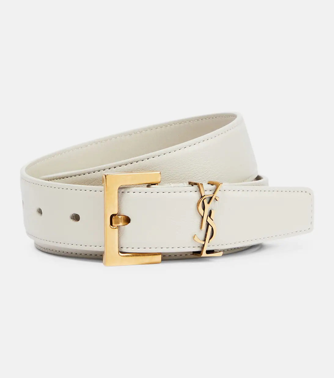 YSL CASSANDRE LEATHER LOGO BELT