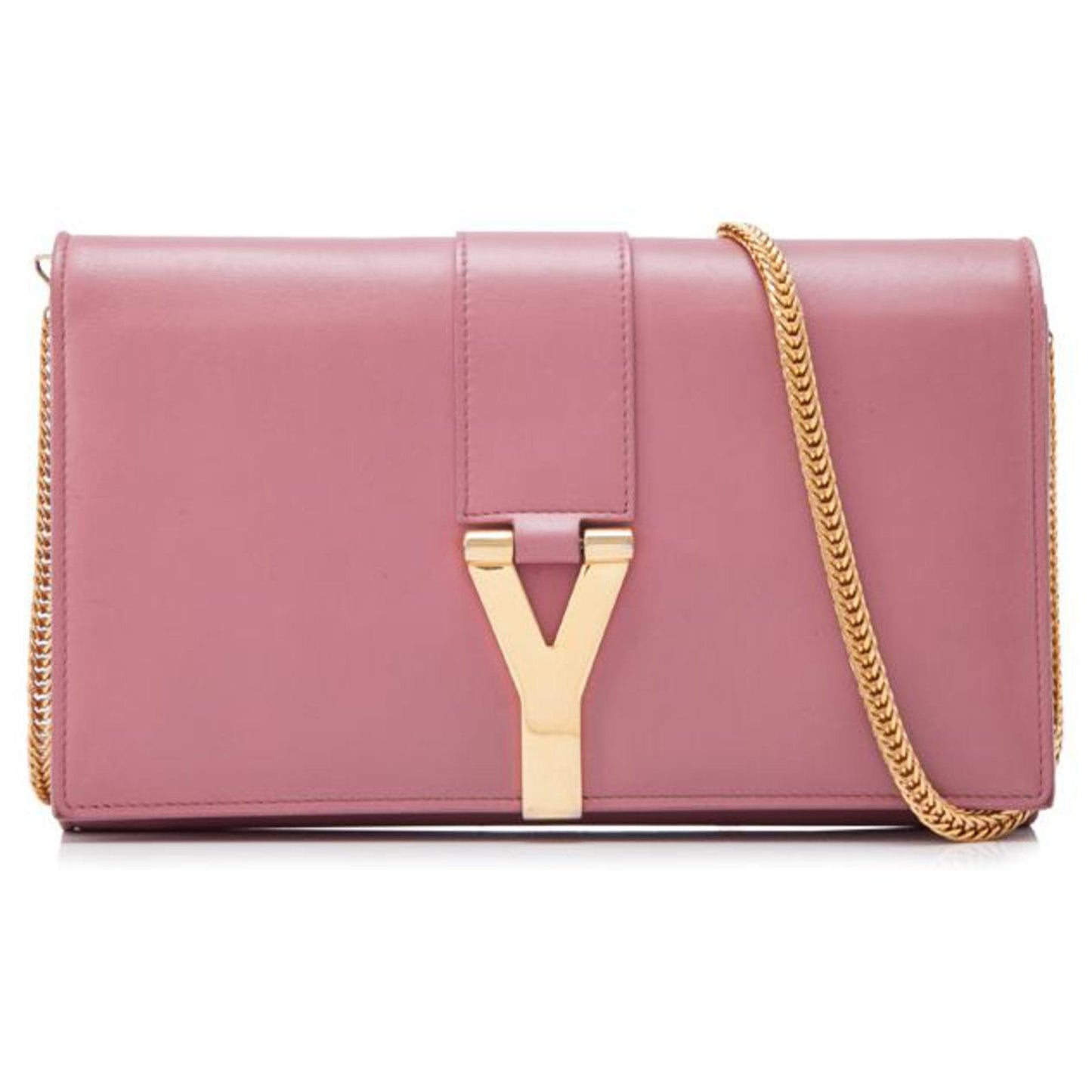 YSL CALFSKIN LEATHER CLASSIC Y LIGNE CHAIN WALLET