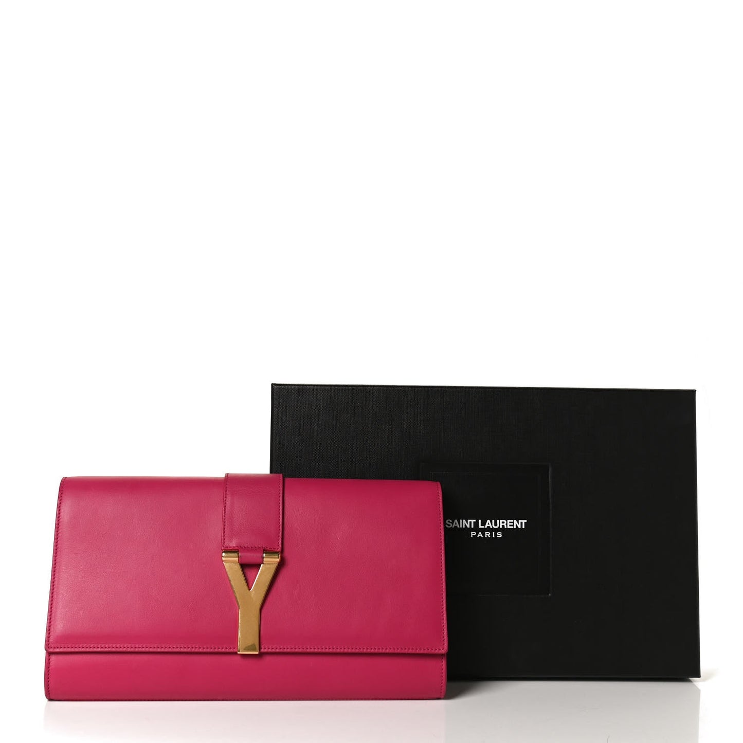 YSL CALFSKIN LEATHER CLASSIC Y LIGNE CLUTCH