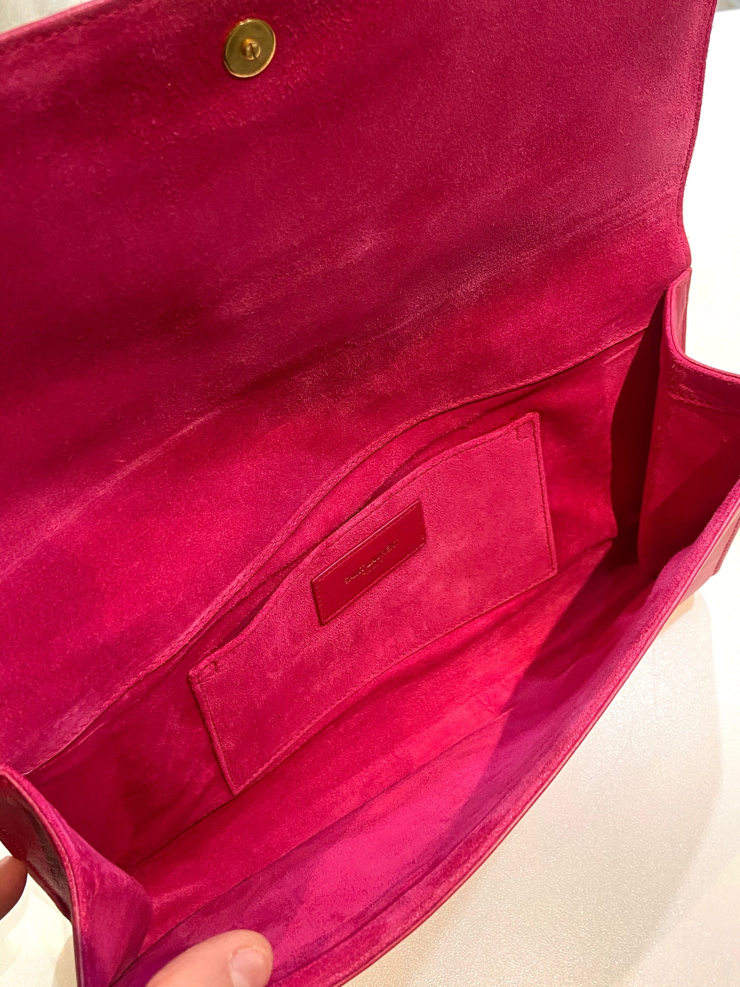 YSL CALFSKIN LEATHER CLASSIC Y LIGNE CLUTCH