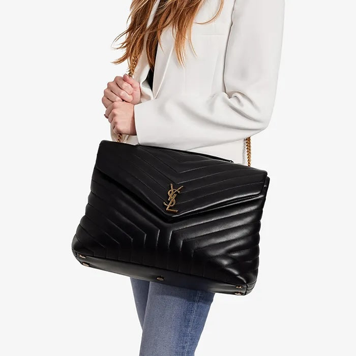 YSL CALFSKIN LEATHER LARGE LOULOU BAG