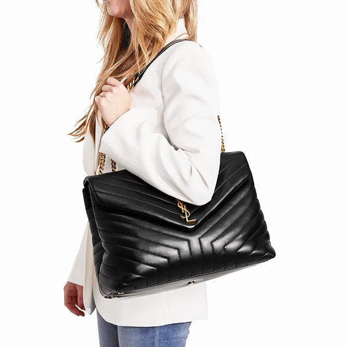 YSL CALFSKIN LEATHER LARGE LOULOU BAG