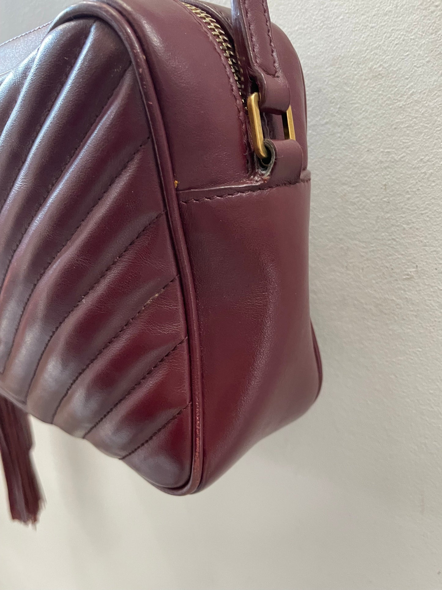 YSL CALFSKIN MATELASSE MONOGRAM MED LOU CAMERA BAG