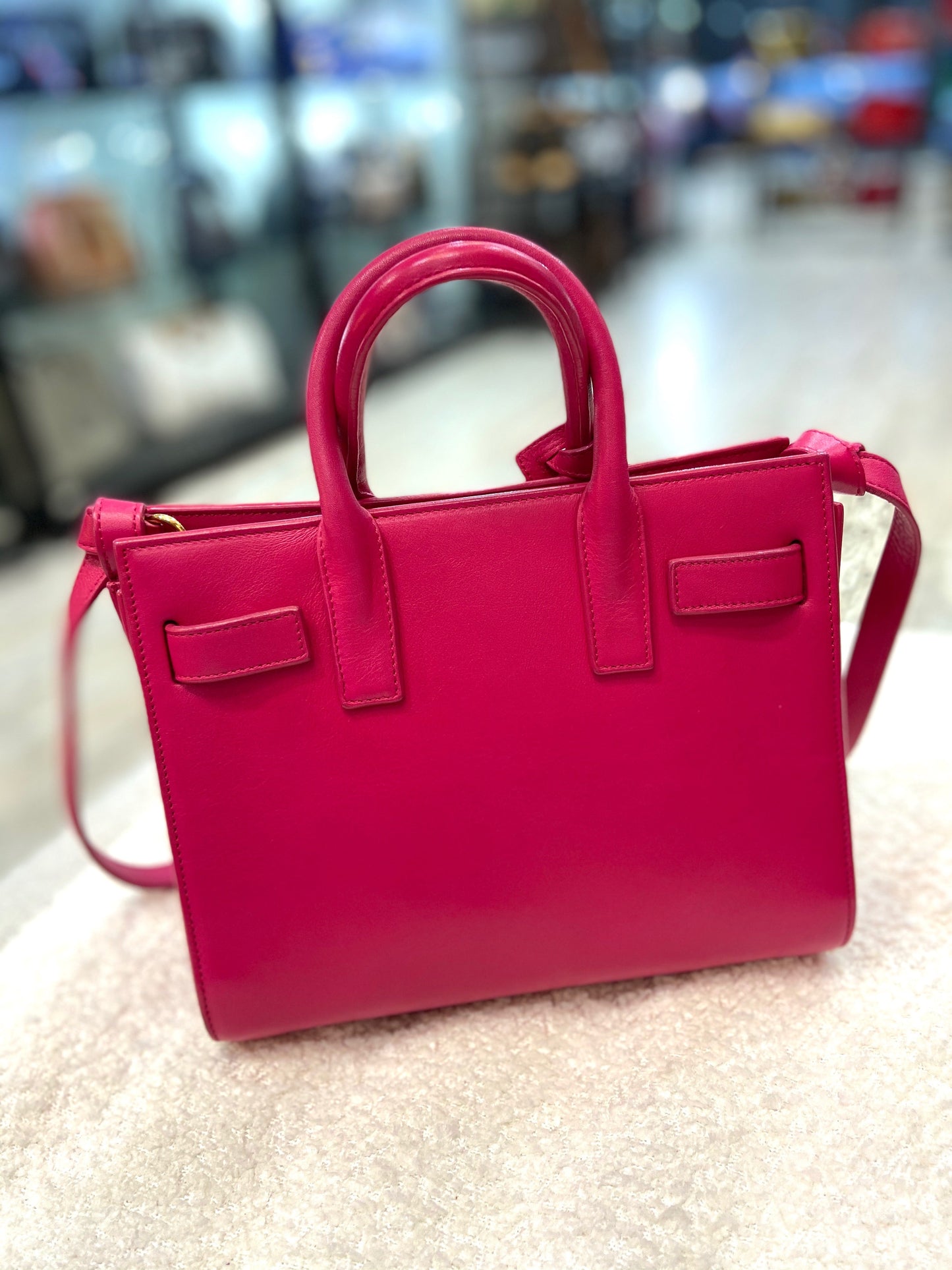 YVES SAINT LAURENT SAC DE JOUR NANO CALFSKIN TOTE BAG