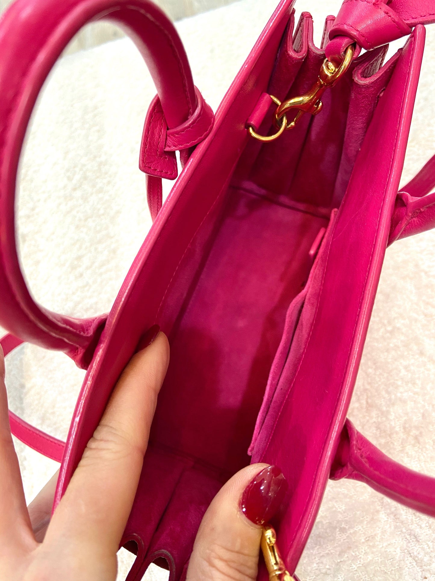 YVES SAINT LAURENT SAC DE JOUR NANO CALFSKIN TOTE BAG
