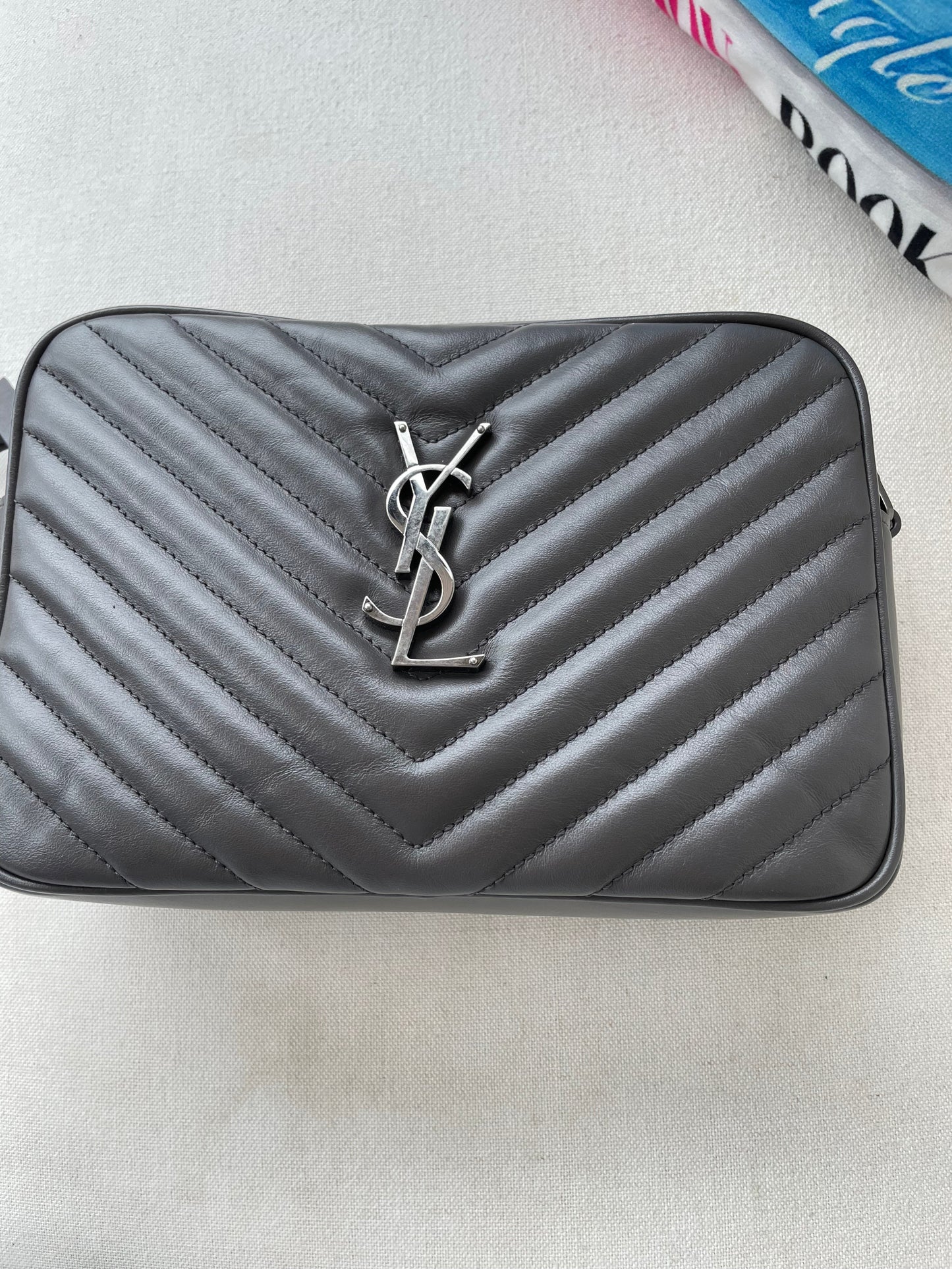 YSL CALFSKIN QUILTED MONOGRAM LOU CAMERA BAG