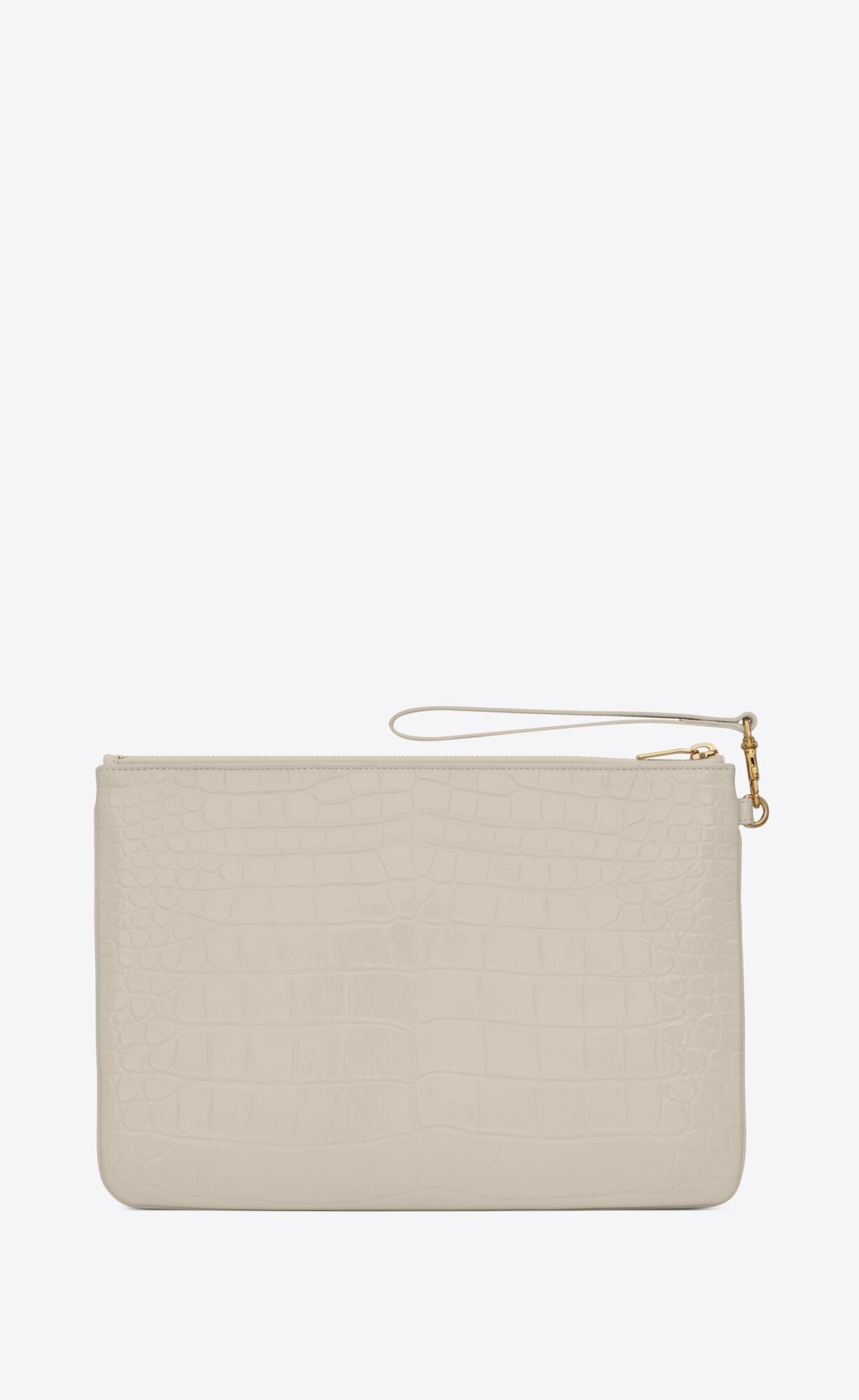 YSL CASSANDRE CROC EMBOSSED LEATHER TABLET POUCH