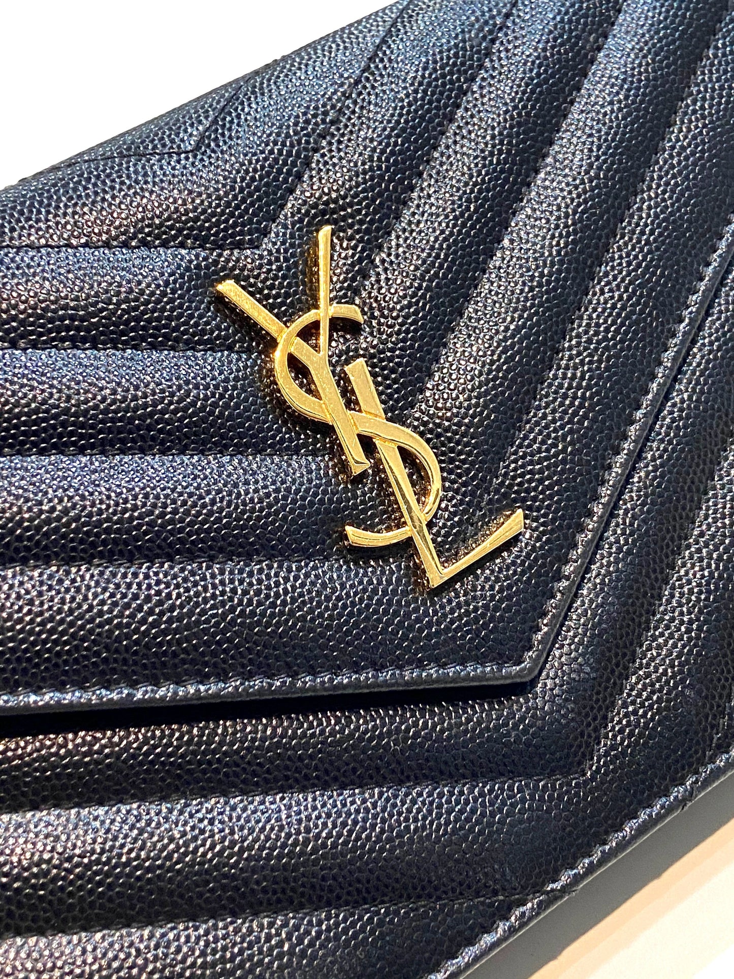 YSL CASSANDRE MATELASSE LEATHER CLUTCH BAG