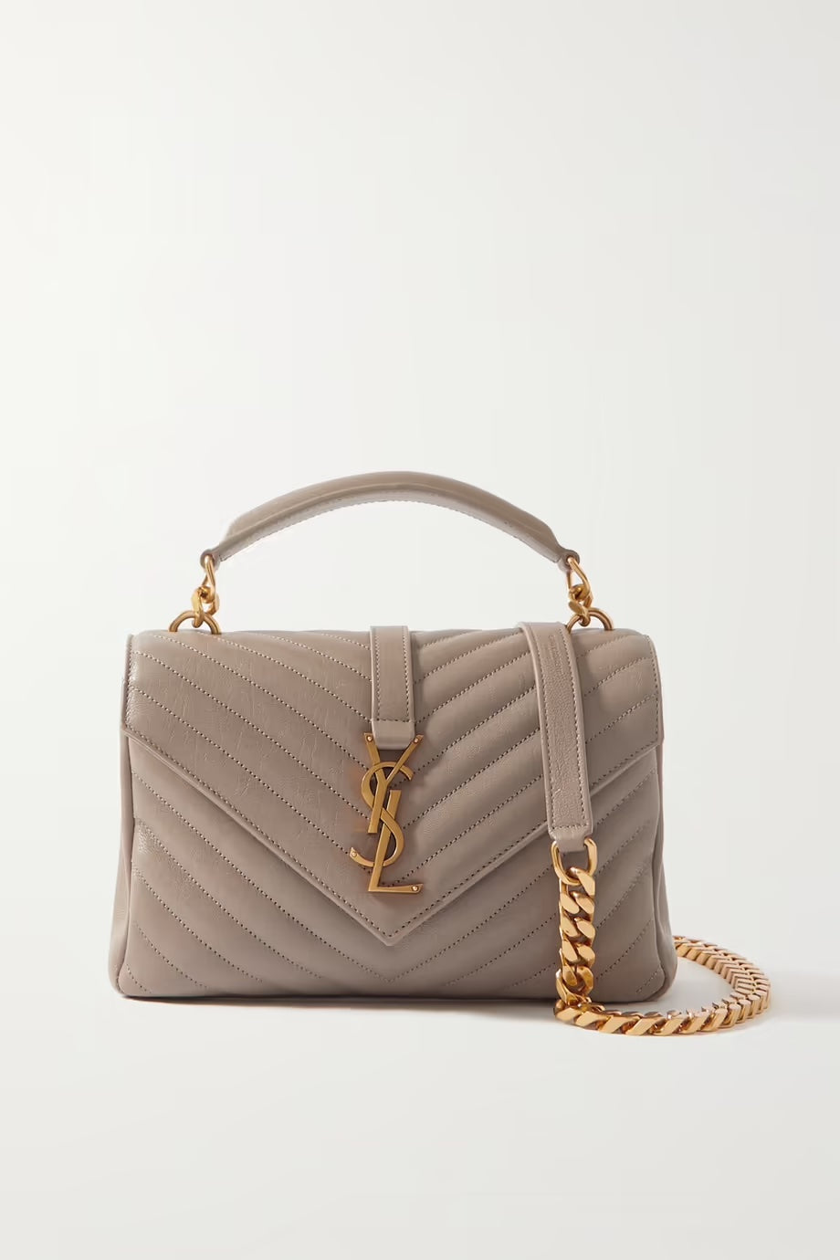 YSL COLLEGE MEDIUM  QUILTED LAMBSKIN  LEATHER BAG