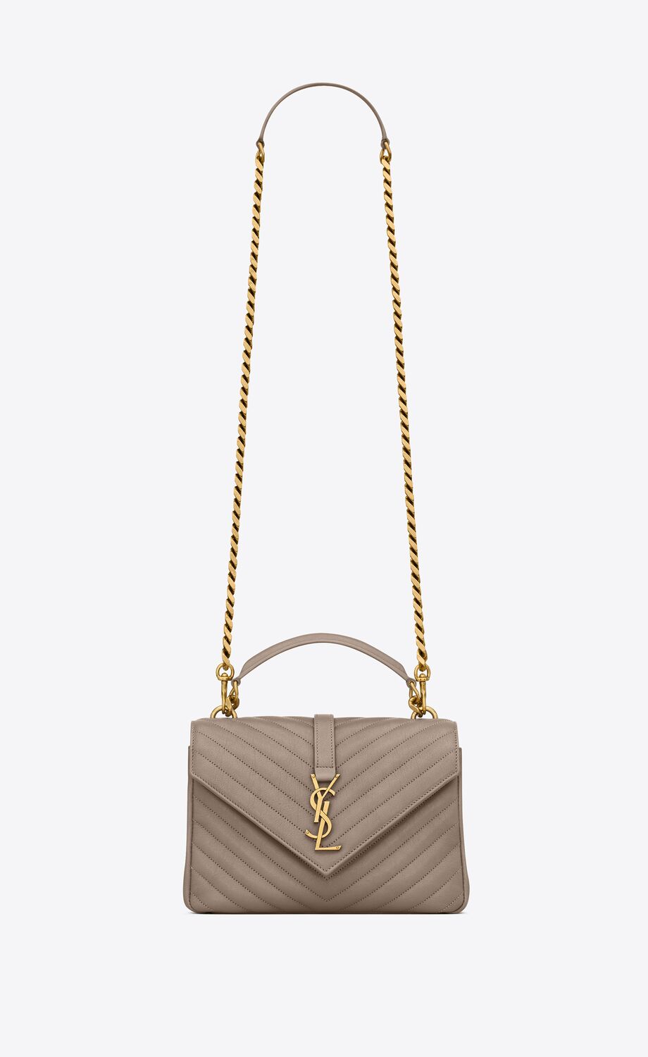 YSL COLLEGE MEDIUM  QUILTED LAMBSKIN  LEATHER BAG