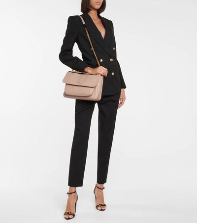 YSL CRINKLED CALFSKIN MATELASSE MONONGRAM MEDIUM NIKI CHAIN SATCHEL