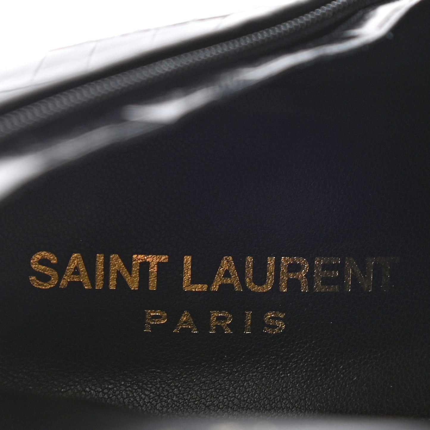 YSL CROC EMBOSSED LEATHER JANE 90 BOOTIES
