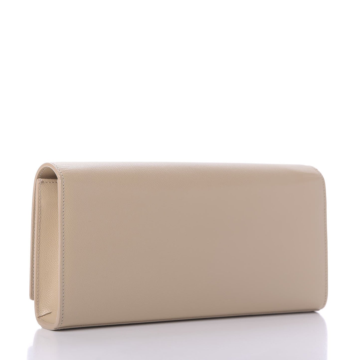 YSL GRAIN DE POUDRE LEATHER CASSANDRE MONOGRAM CLUTCH BAG