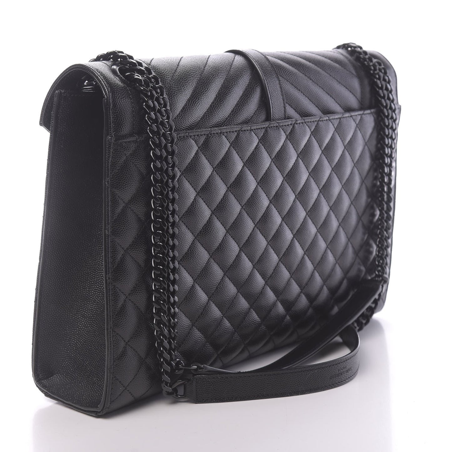 YSL GRAIN DE POUDRE MIXED MATELASSE LARGE TRIQUILT MONOGRAM BAG