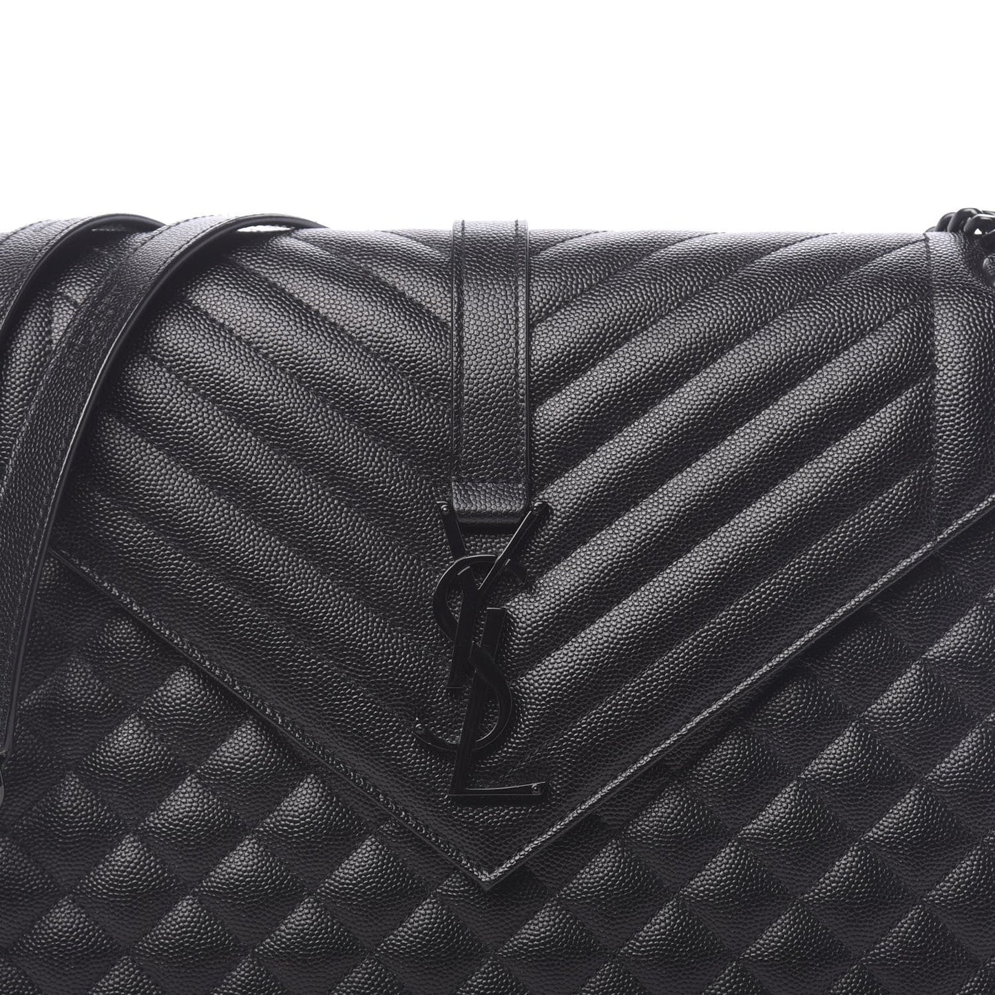 YSL GRAIN DE POUDRE MIXED MATELASSE LARGE TRIQUILT MONOGRAM BAG