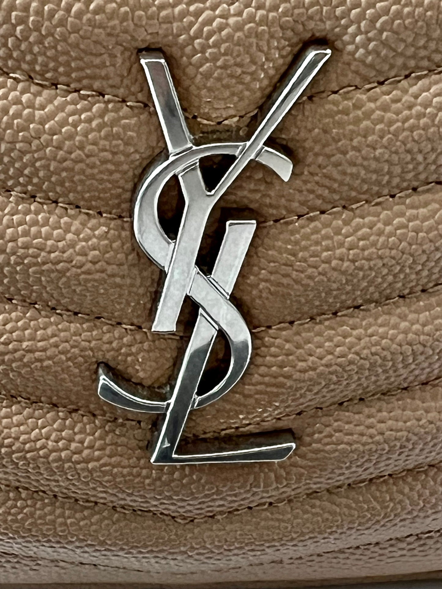 YSL GRAIN DE POUDRE MATELASSE MONOGRAM MINI LOU CAMERA BAG