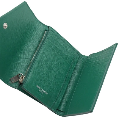 YSL GRAIN DE POUDRE MIXED MATELASSE TRIQUILT SMALL MONOGRAM WALLET