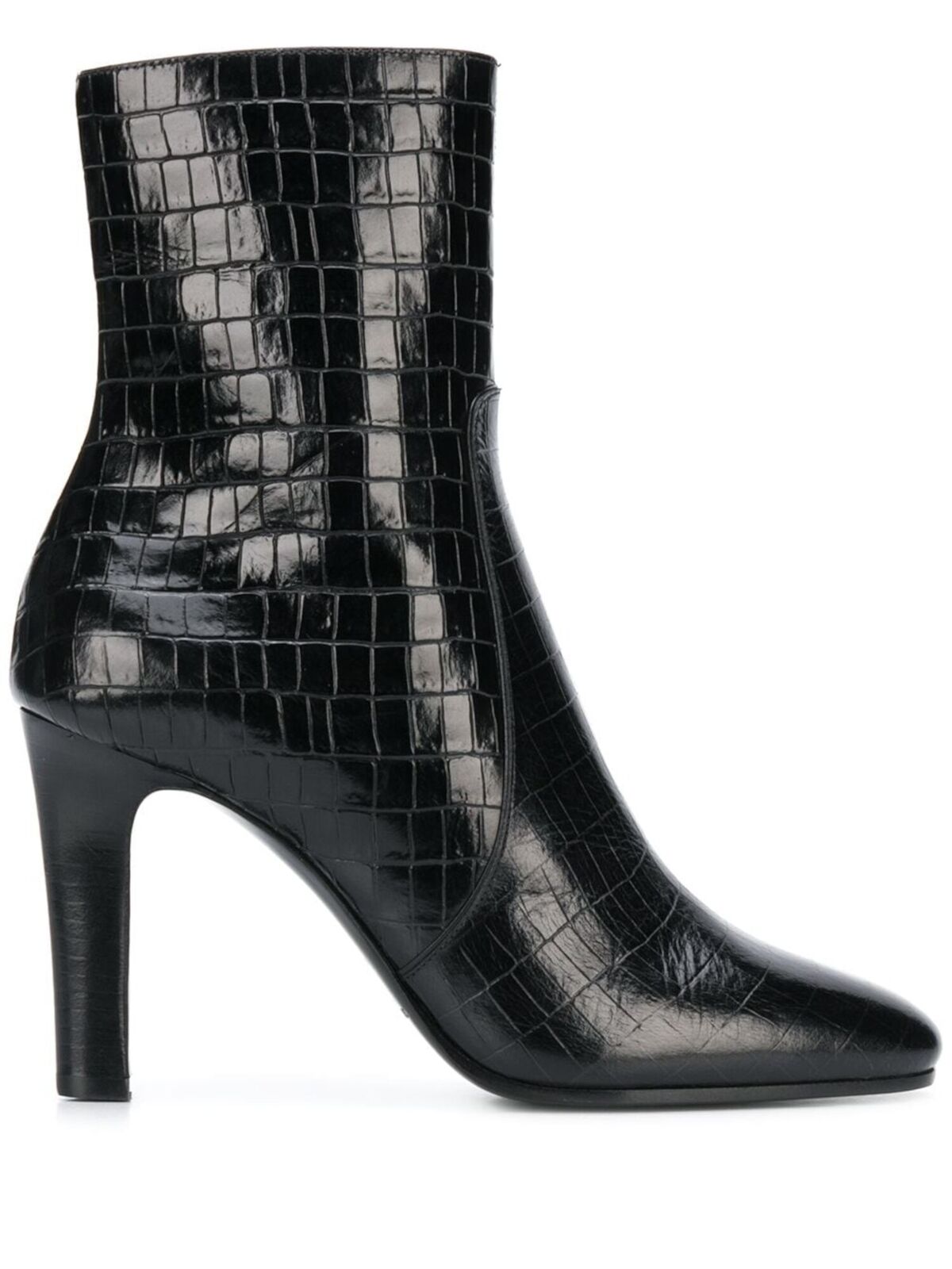 YSL CROC EMBOSSED LEATHER JANE 90 BOOTIES