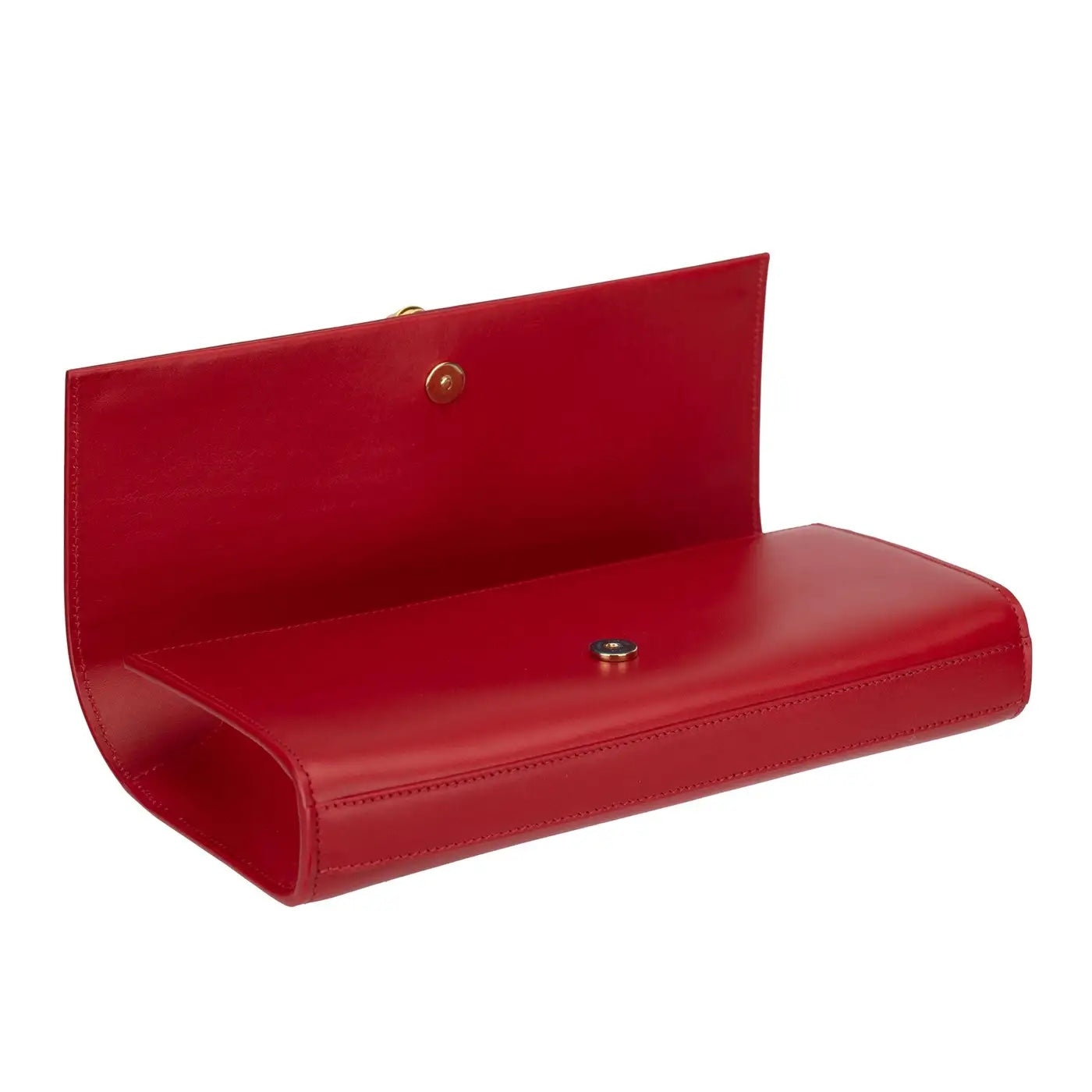 YVES SAINT LAURENT KATE LEATHER CLUTCH BAG ROUGE