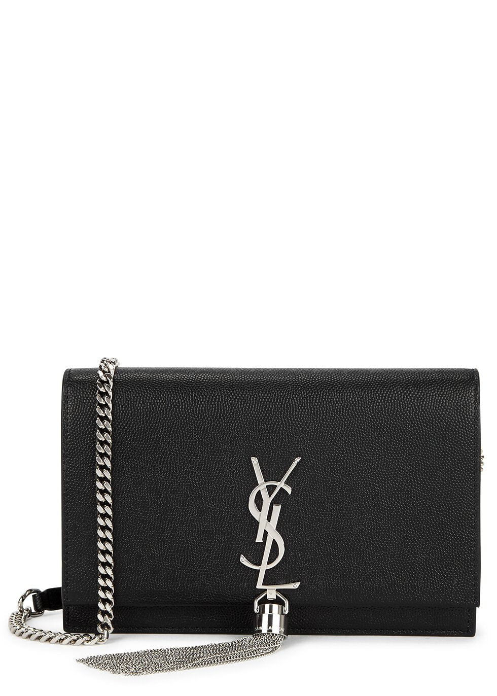 YSL GRAIN DE POUDRE MONOGRAM KATE TASSEL WALLET ON A CHAIN