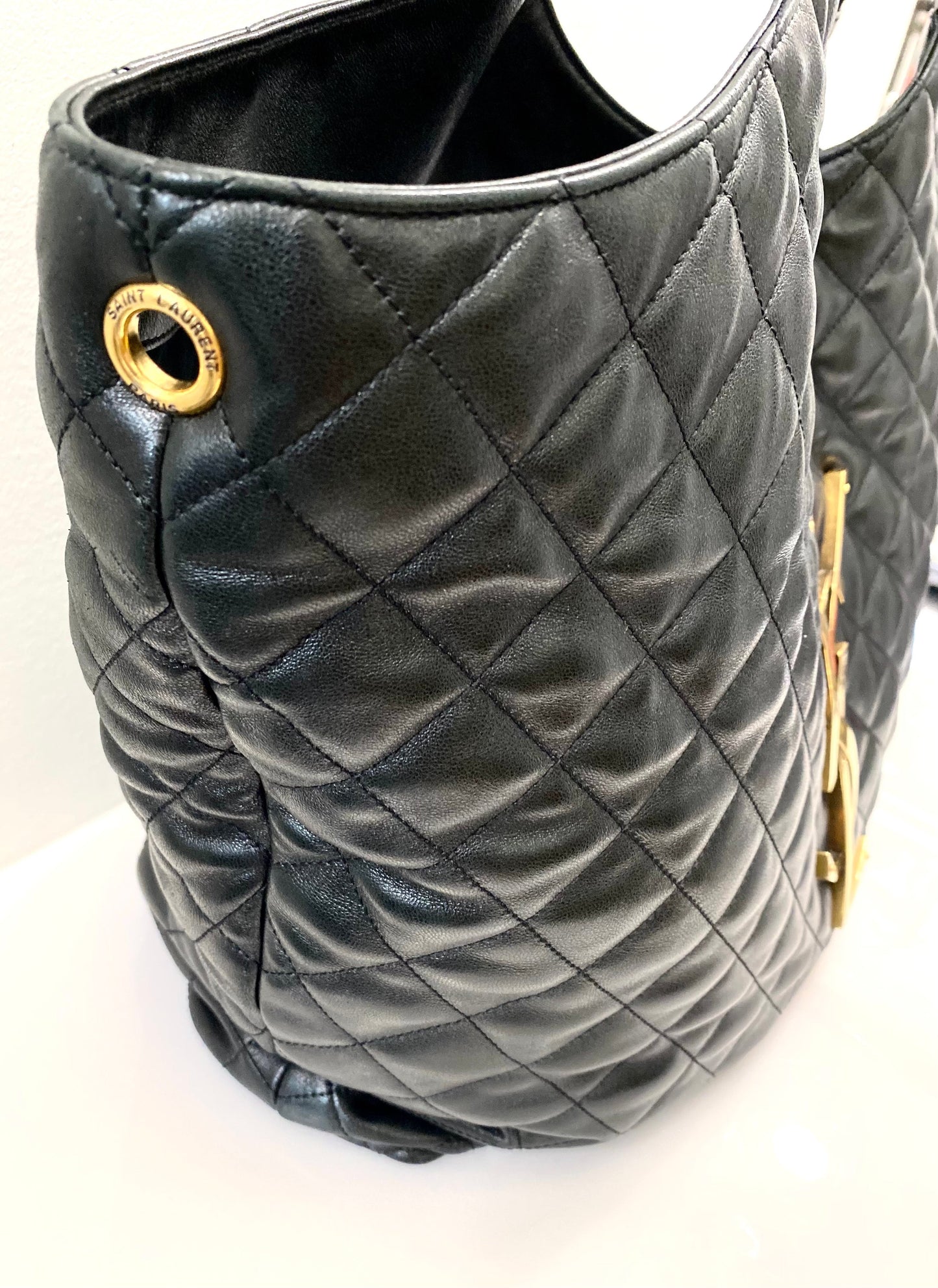 YSL QUILTED LAMBSKIN MAXI ICARE SHOPPING TOTE