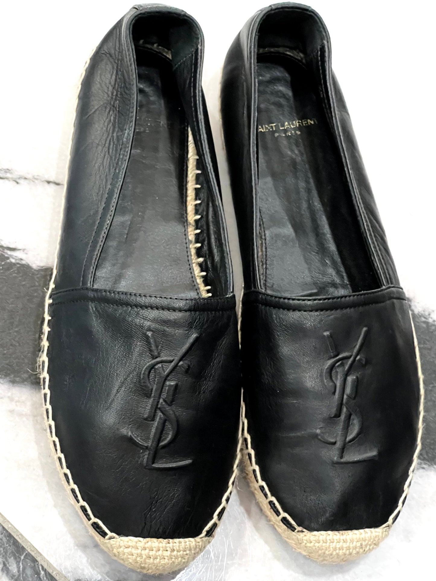 YSL LOGO ESPADRILLE FLAT SHOES