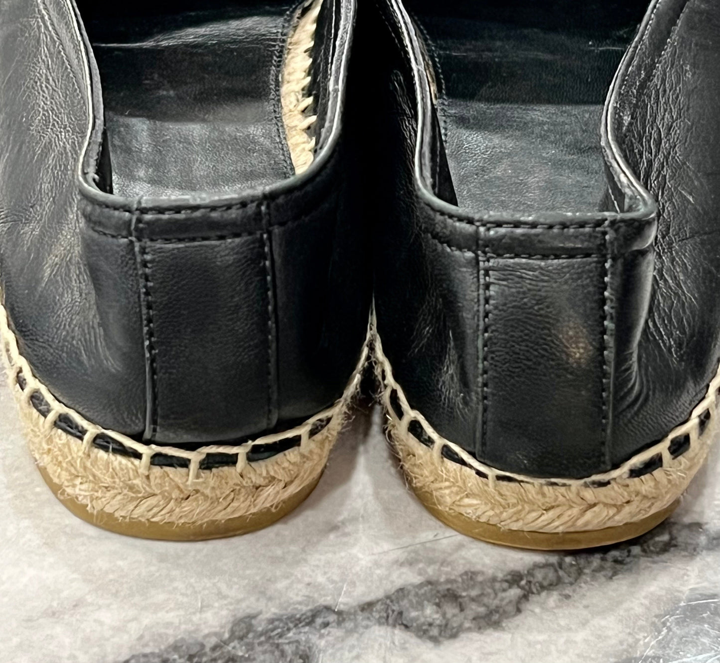 YSL LOGO ESPADRILLE FLAT SHOES