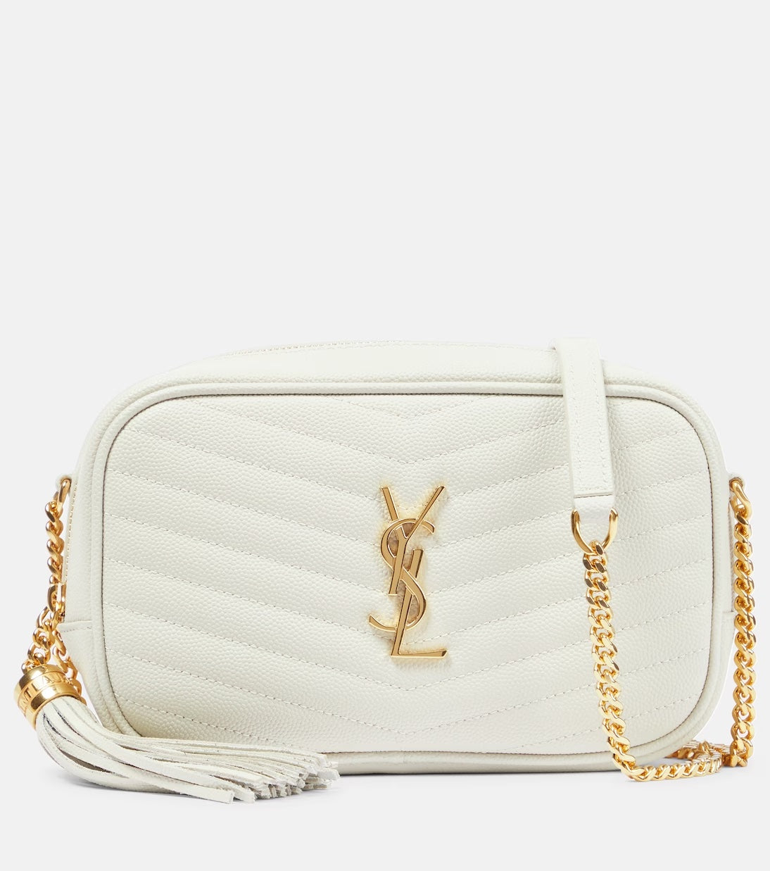 YSL LOU MINI MATELASSE LEATHER SHOULDER BAG BLANC VINTAGE