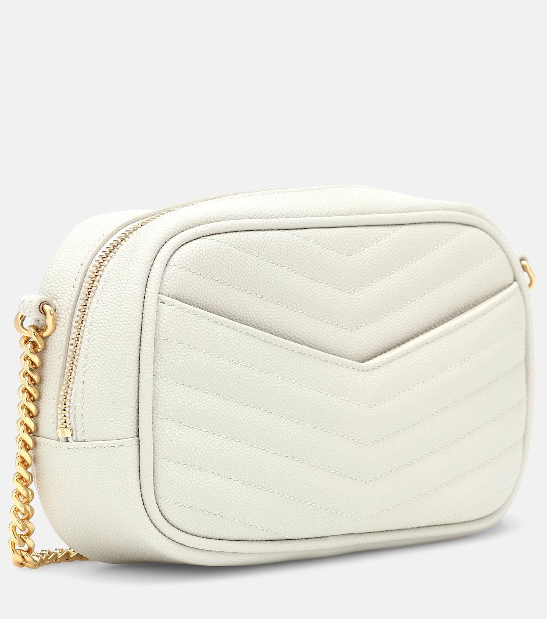 YSL LOU MINI MATELASSE LEATHER SHOULDER BAG BLANC VINTAGE