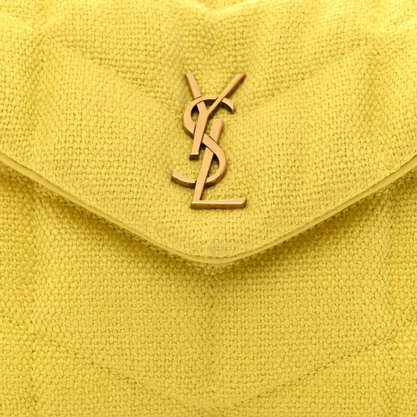 YSL QUILTED CANVAS LOULOU PUFFER TOY SHOULDER BAG