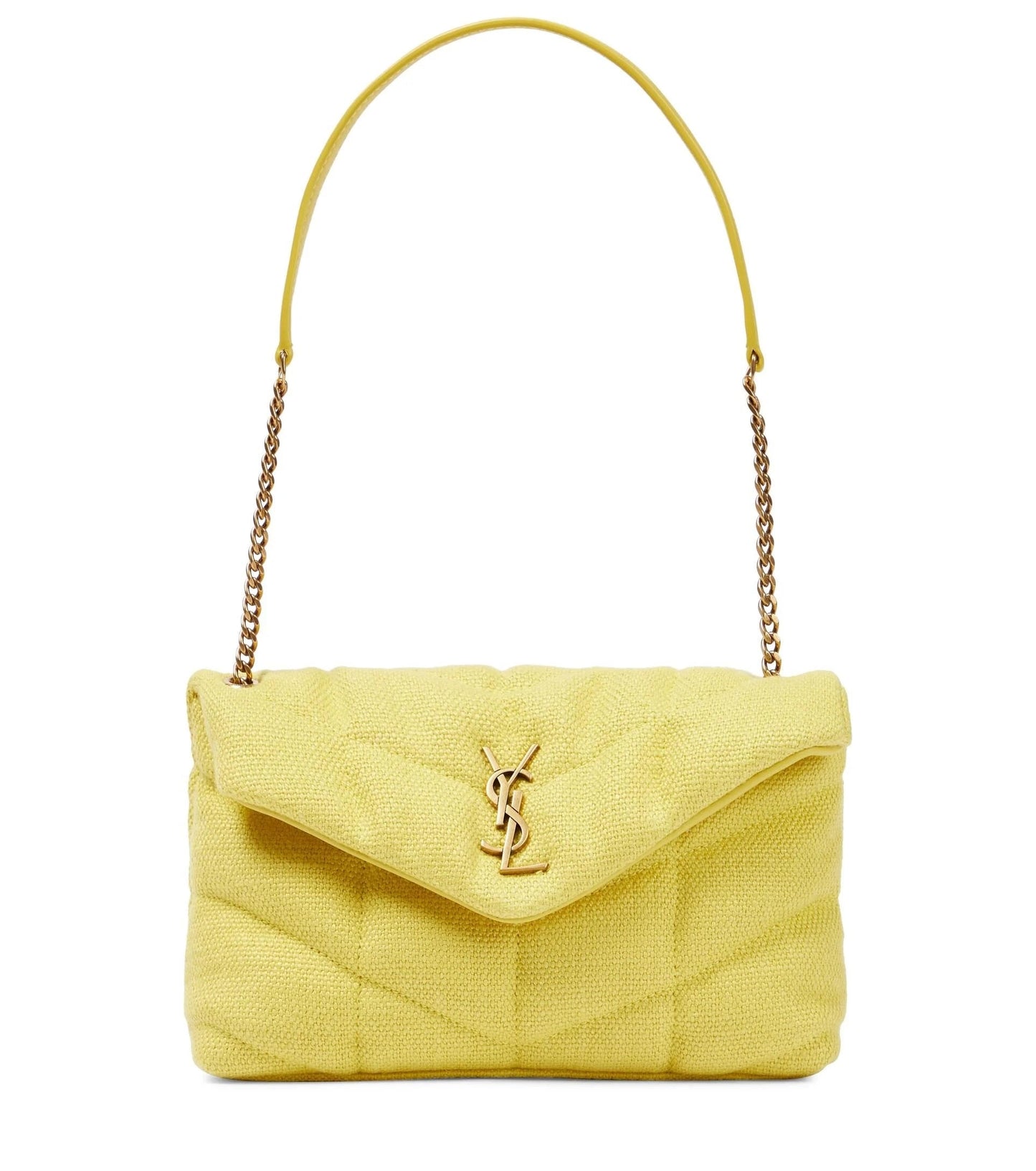 YSL QUILTED CANVAS LOULOU PUFFER TOY SHOULDER BAG