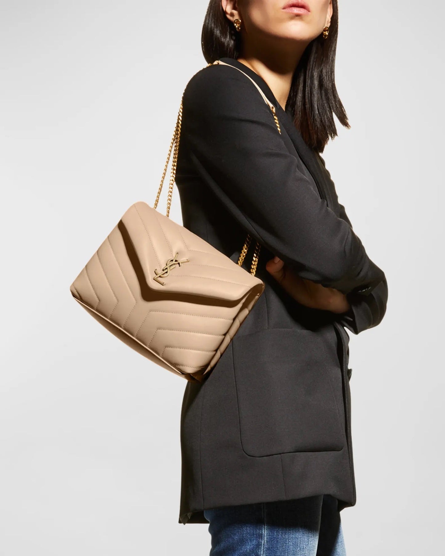 YSL LOULOU SMALL MATELASSE CALFSKIN LEATHER BAG