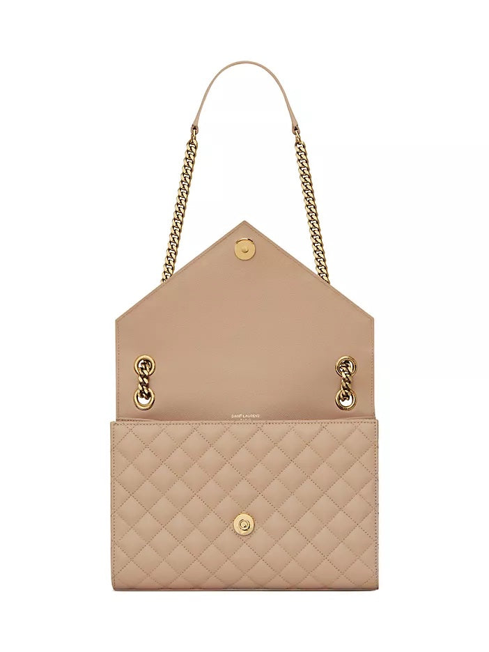 YSL MEDIUM ENVELOPE MONOGRAM MATELASSE LEATHER BAG