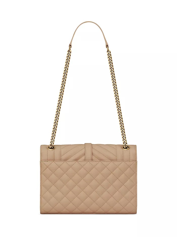 YSL MEDIUM ENVELOPE MONOGRAM MATELASSE LEATHER BAG