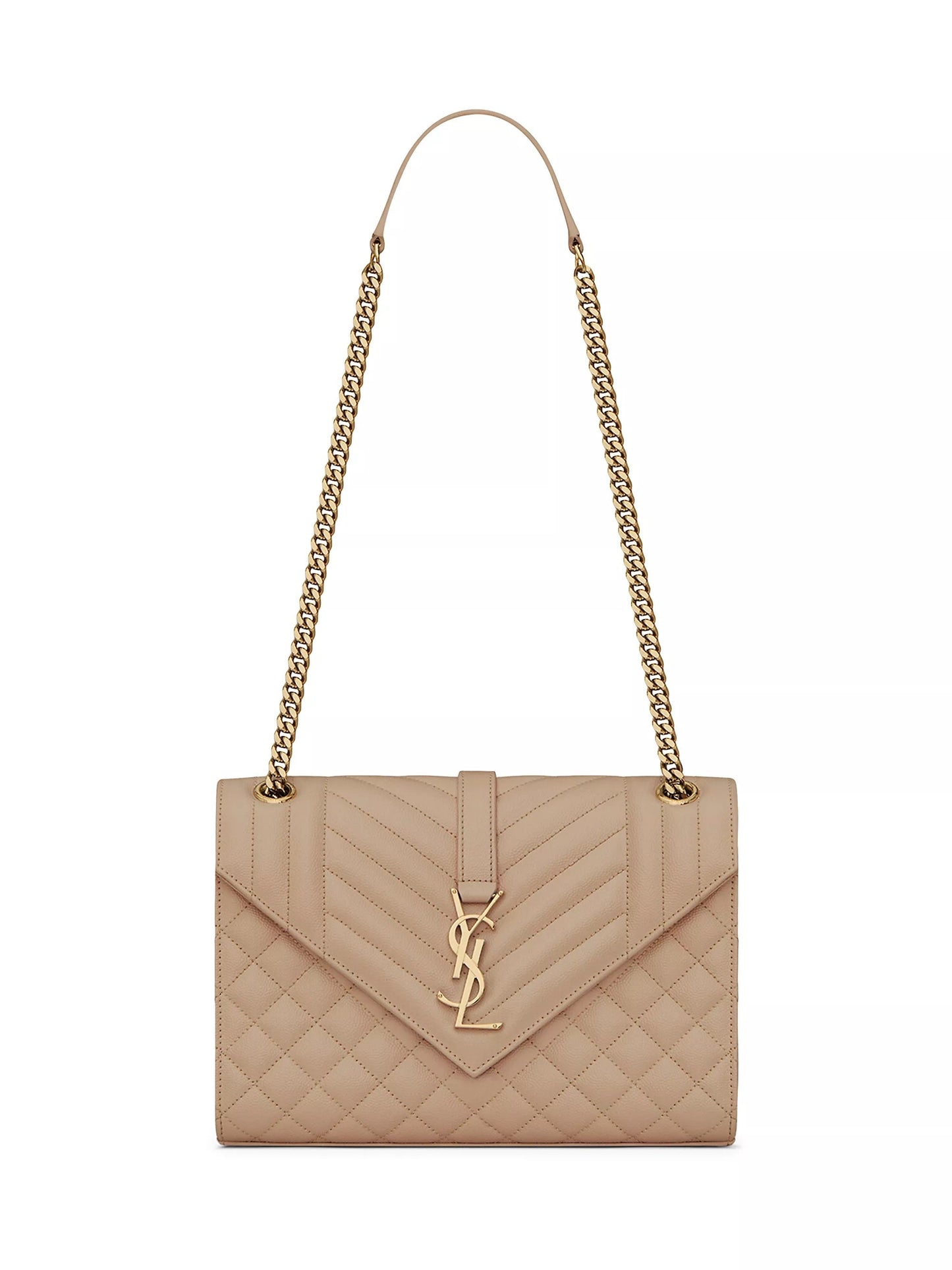 YSL MEDIUM ENVELOPE MONOGRAM MATELASSE LEATHER BAG