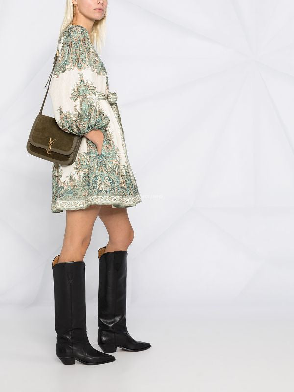 YSL SUEDE CALFSKIN SOLFERINO MEDIUM CROSSBODY BAG