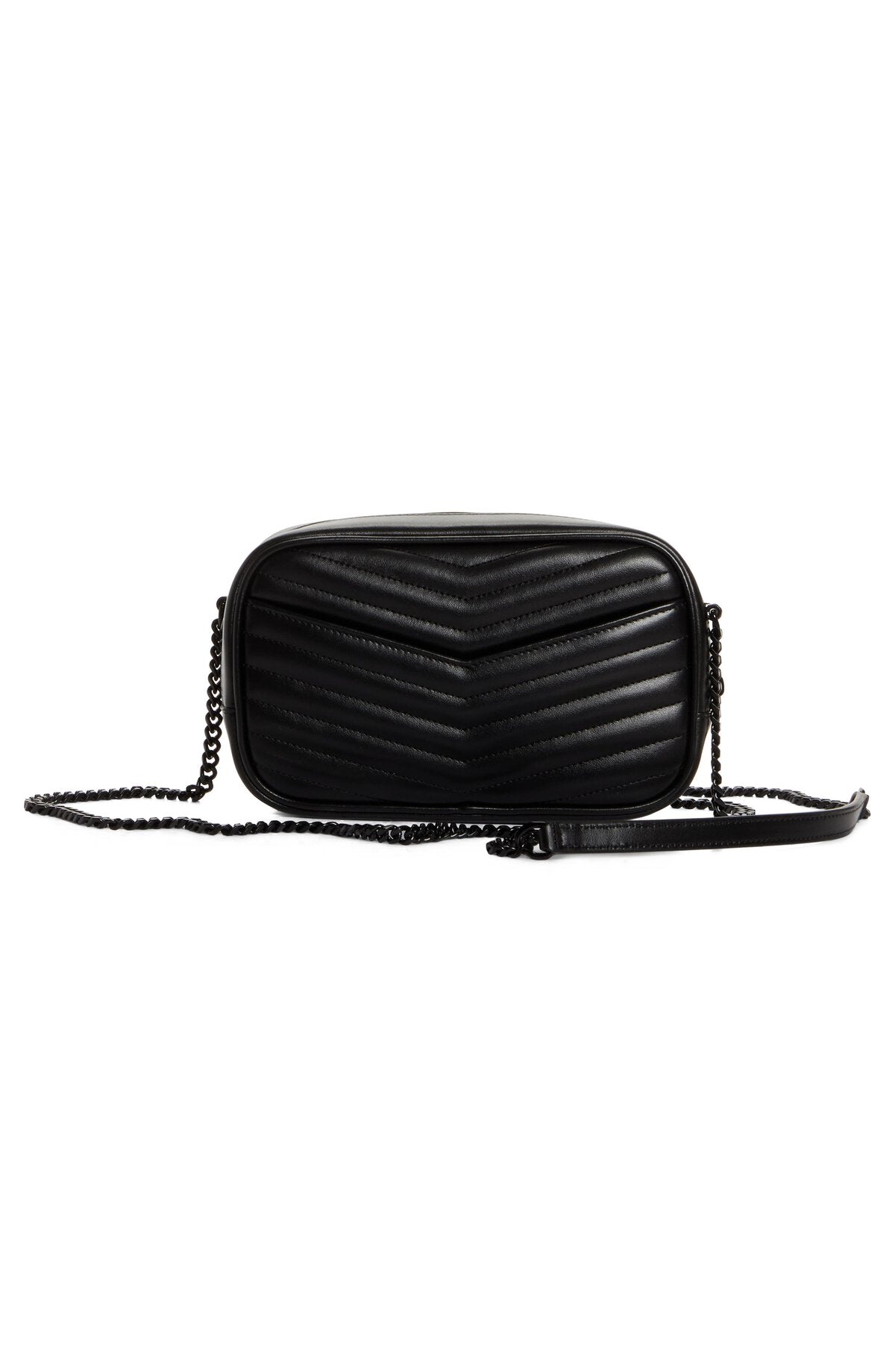 YSL PEBBLED LEATHER MINI LOU CAMERA BAG NOIR