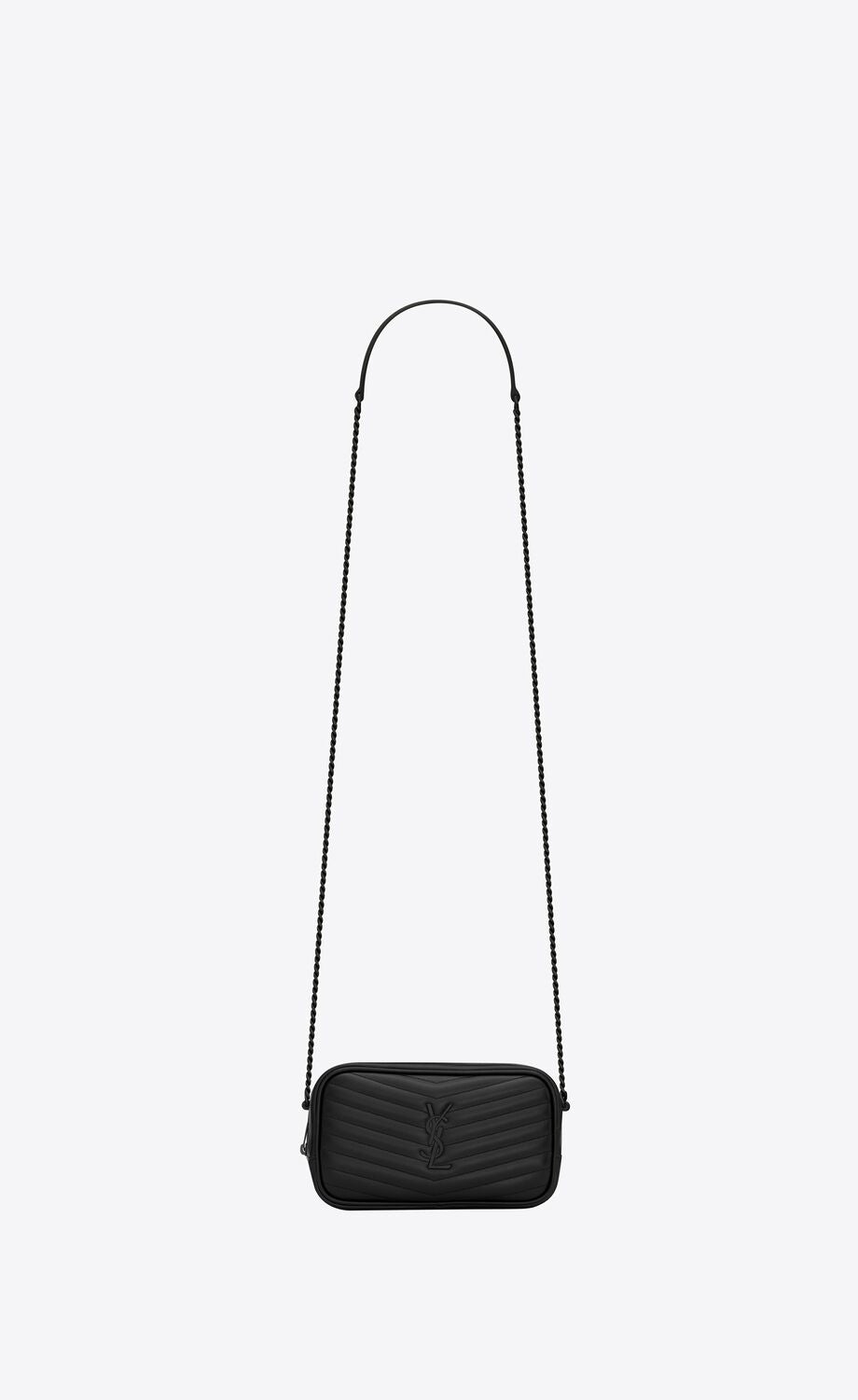 YSL PEBBLED LEATHER MINI LOU CAMERA BAG NOIR