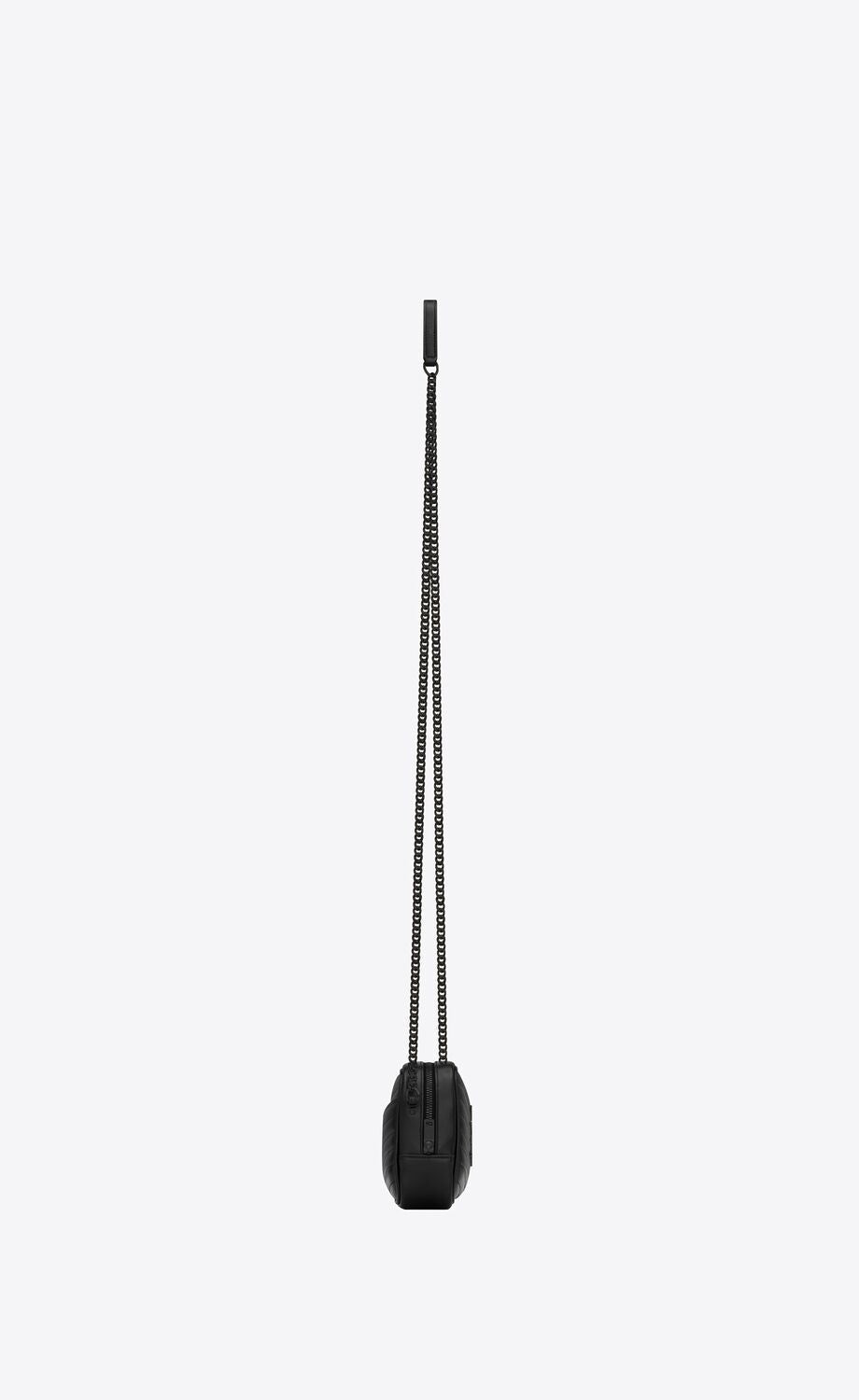 YSL PEBBLED LEATHER MINI LOU CAMERA BAG NOIR