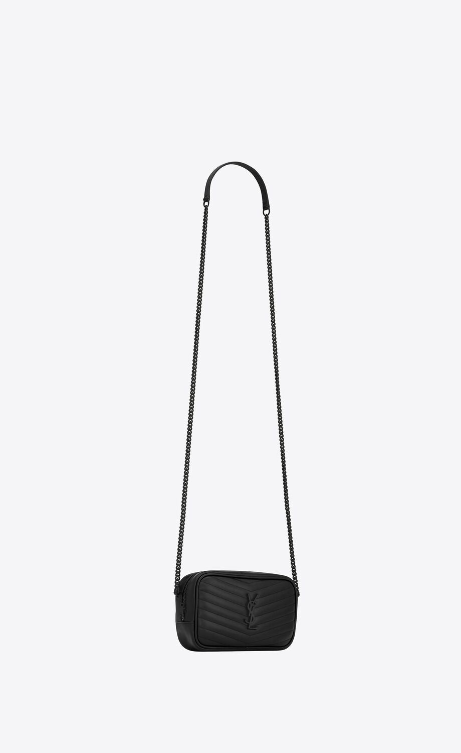 YSL PEBBLED LEATHER MINI LOU CAMERA BAG NOIR