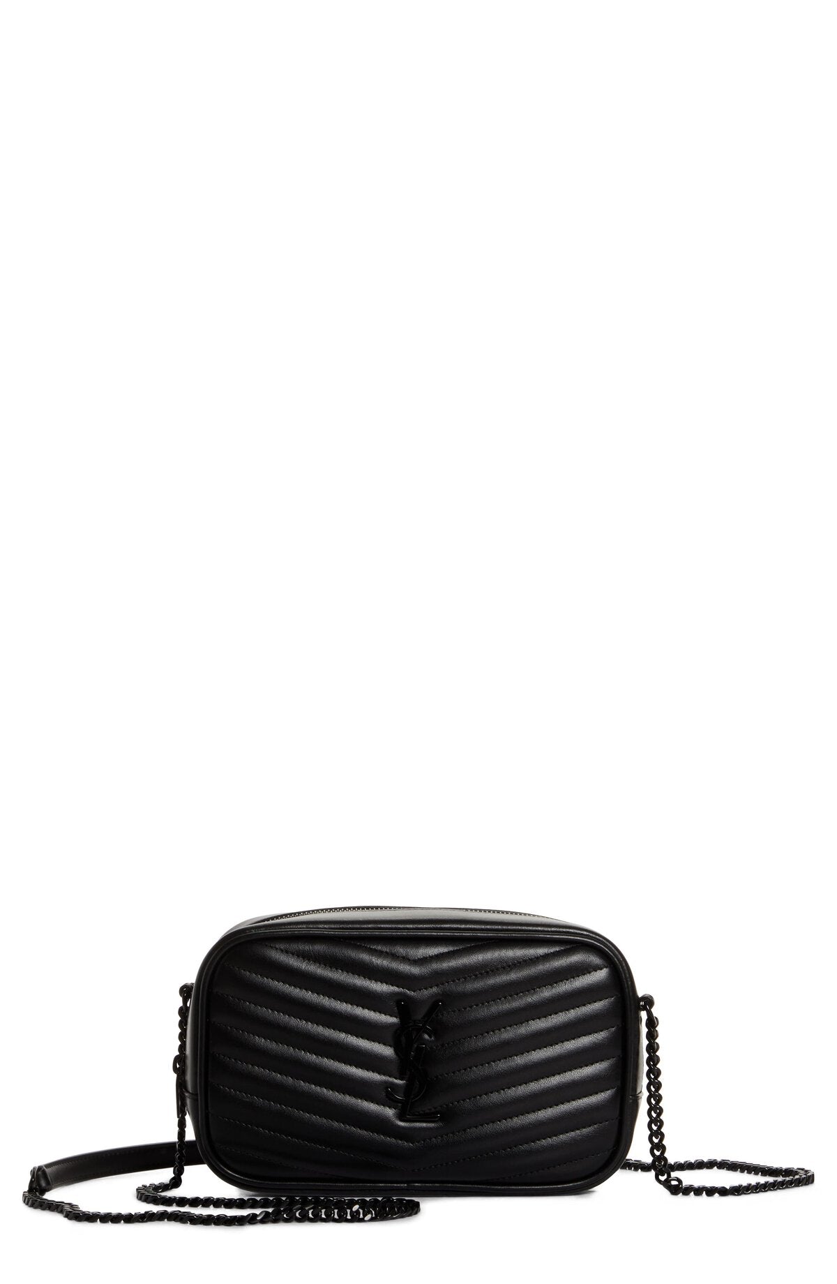 YSL PEBBLED LEATHER MINI LOU CAMERA BAG NOIR